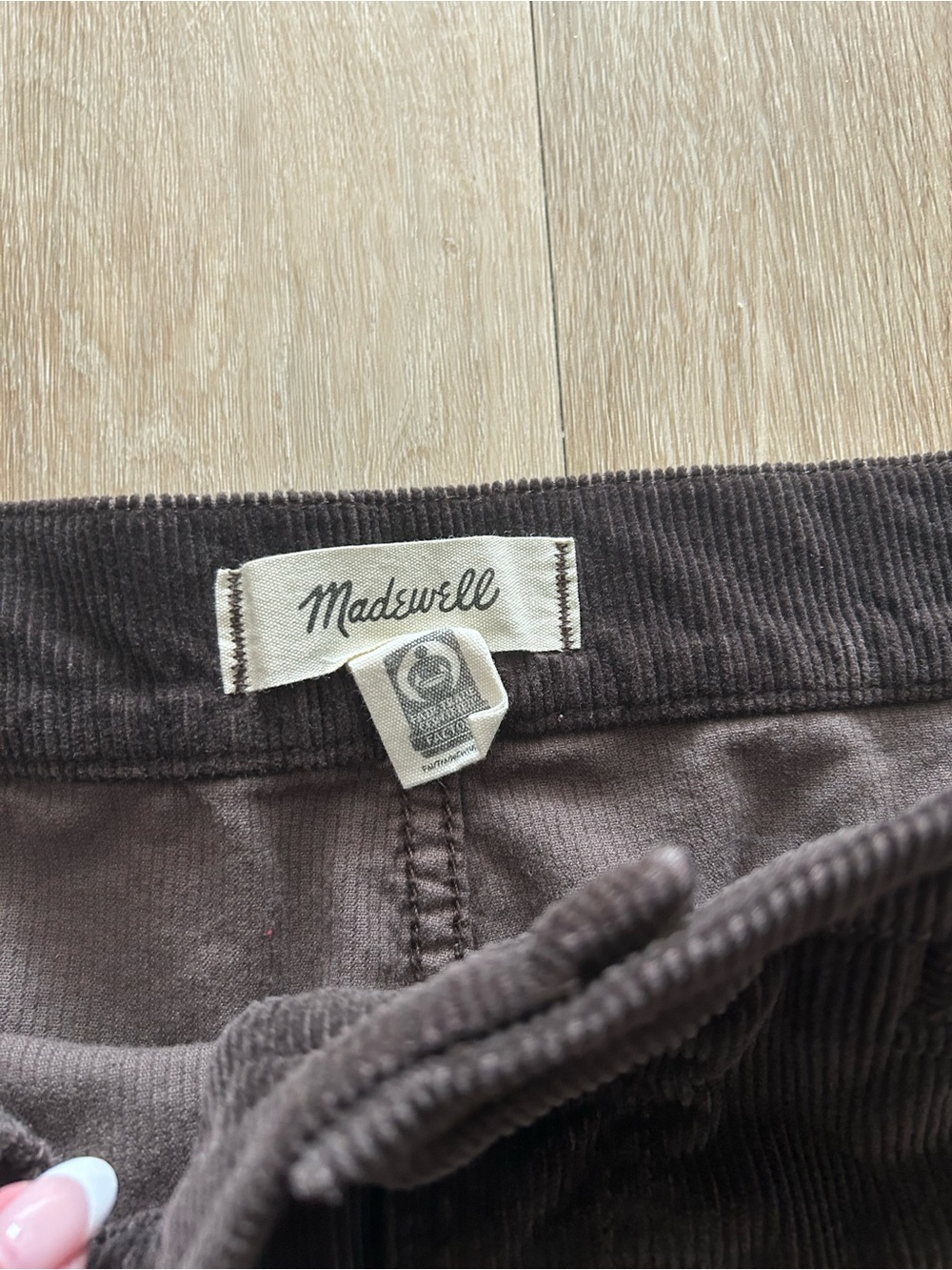 Madewell Womens The Emmett Wide-Leg Pant Cordury Dark Carob size 33 - Picture 5 of 7